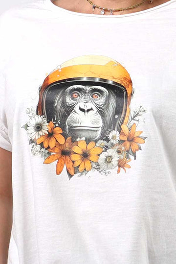 Camiseta blanca manga corta Mono
