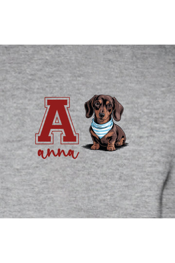 Sudadera Personalizada Gris Inicial y Nombre Teckel