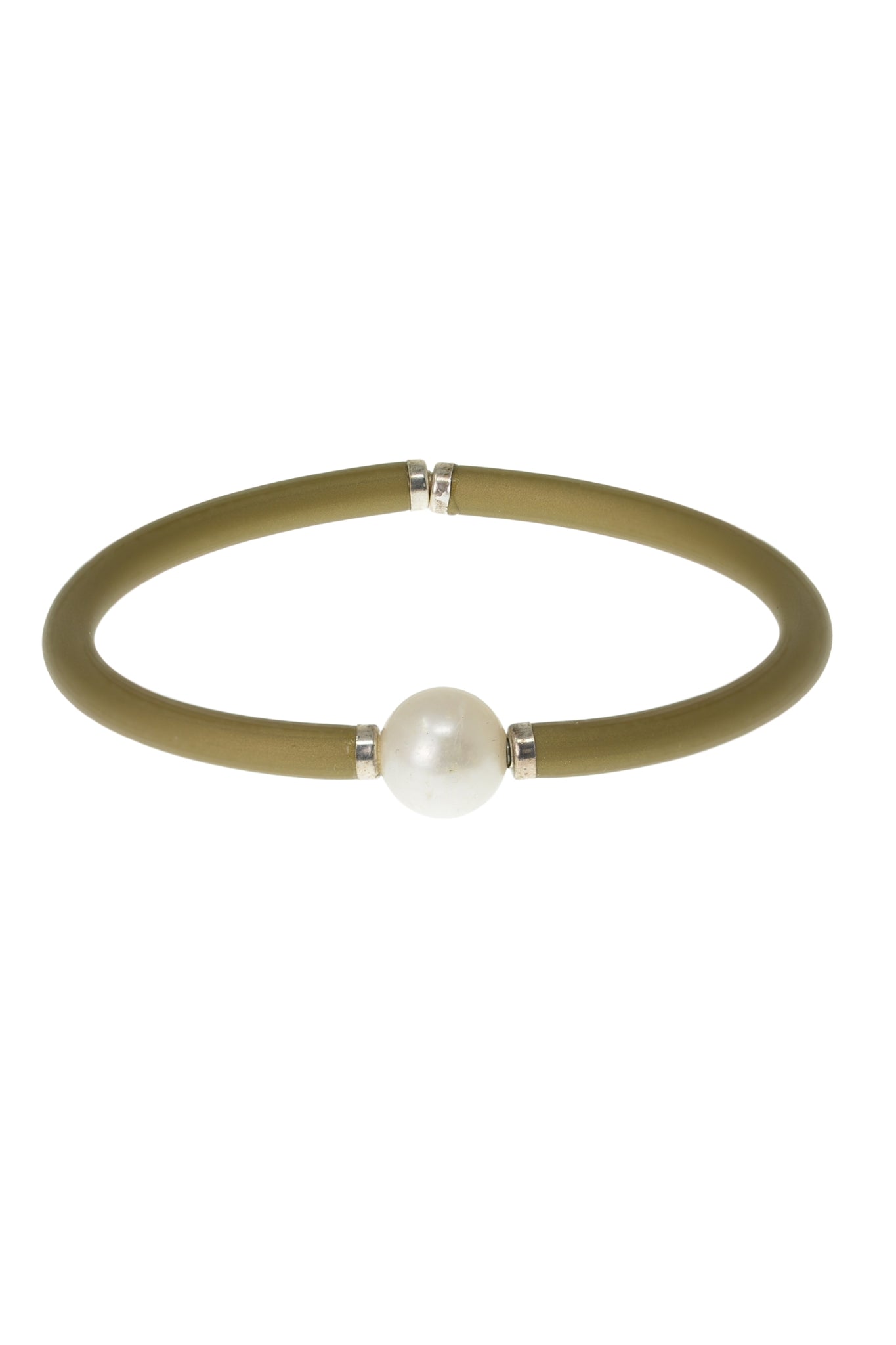 Pulsera Perla Moderna grande color Verde Caqui