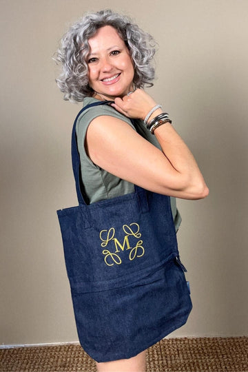 Bolsa Tejana Reciclada Inicial Oro