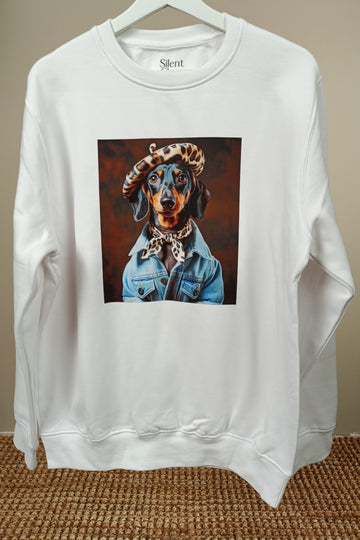 Sudadera Blanca Teckel Francés