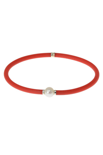 Pulseta Perla Moderna pequeña color Rojo