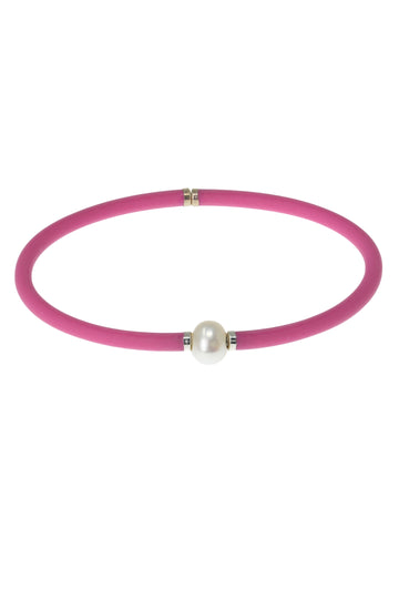 Pulsera Perla Moderna pequeña color Rosa Fucsia