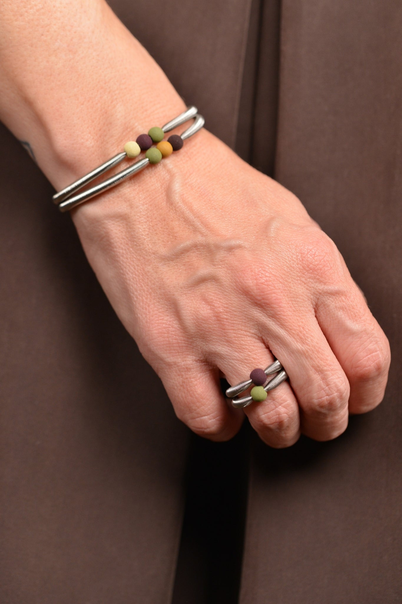 Anillo Soft Steel Marrón