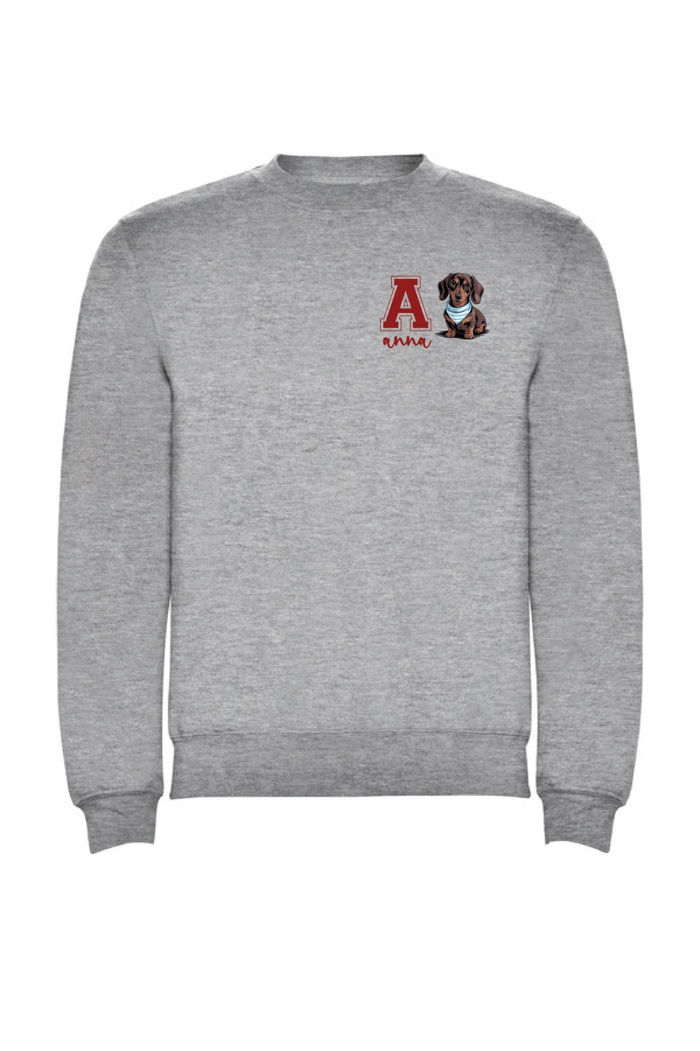 Sudadera Personalizada Gris Inicial y Nombre Teckel